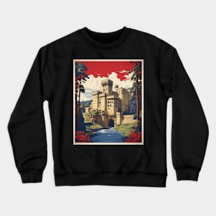 Warwick Castle United Kingdom Vintage Travel Tourism Poster Art Crewneck Sweatshirt